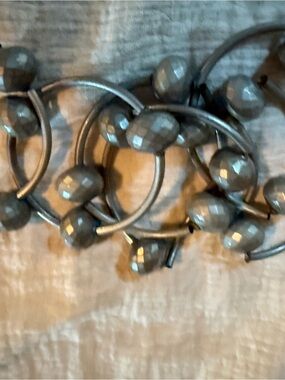 Faceted Gray Bead Link Bracelet  stretchy 6